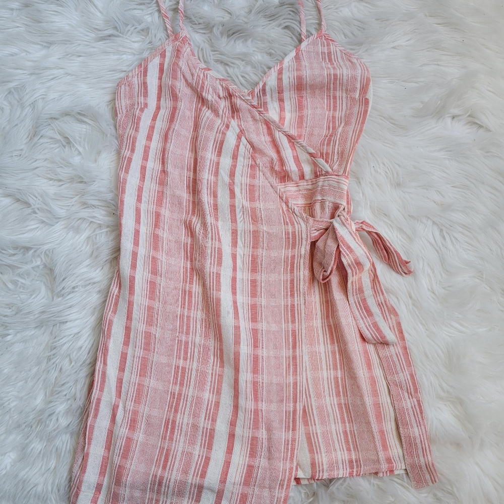 NWT After Market ROMPER Pink white stripe size S